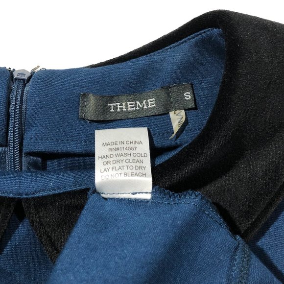 Theme Womens Size S Blue/Teal Peter Pan Collar Retro Sleeveless Dress - Picture 6 of 7